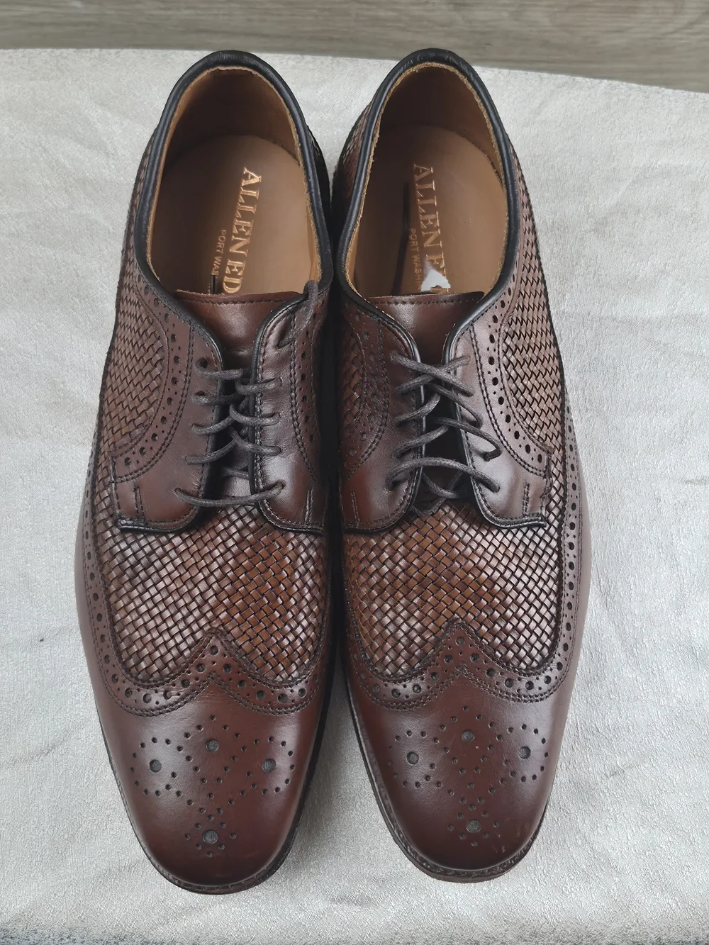 Allen Edmonds Park Avenue Brown Leather Cap Toe Oxford Dress Shoes Men's Size 10